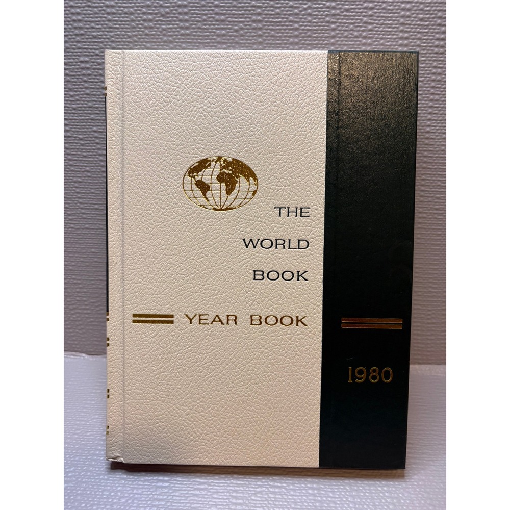 The 1980 World Book Year Book Review of Events of 1979 Vintage Hardcover Cream